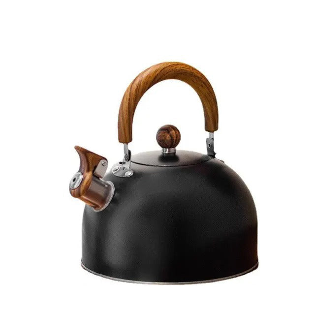 Induction-compatible whistling kettle with an insulated handle. Enjoy hot coffee & tea safely and efficiently.
