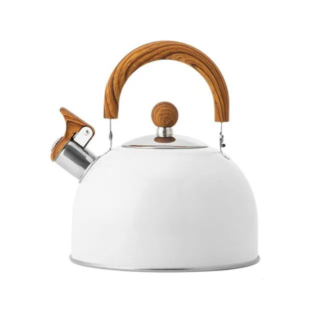 Premium stainless steel whistling kettle for kitchen. Ergonomic insulated handle & durable construction.