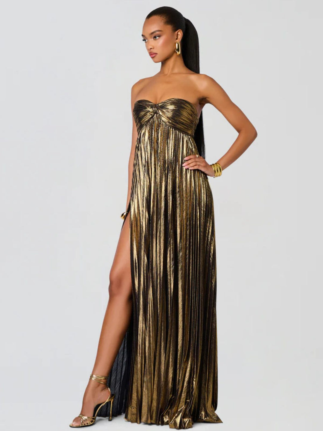 Occasionwear strapless maxi dress for women, a stunning choice for special event fashion.