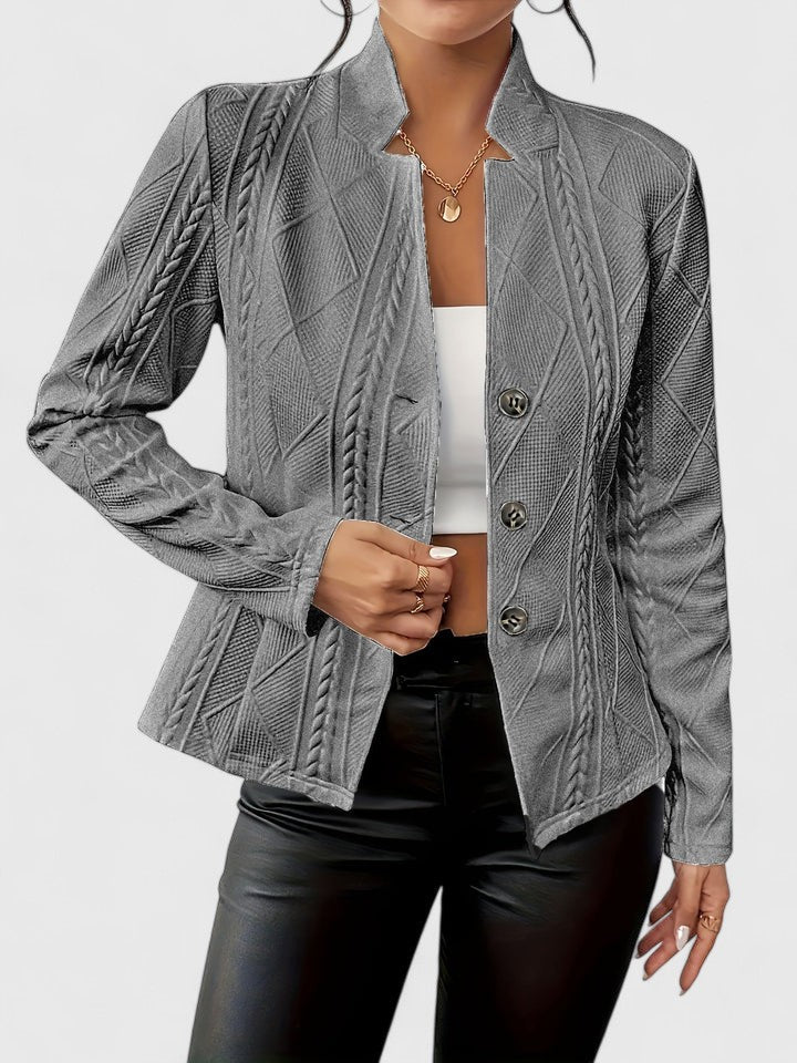 Versatile women's structured jacket, a chic layering piece for modern ladies' fashion.