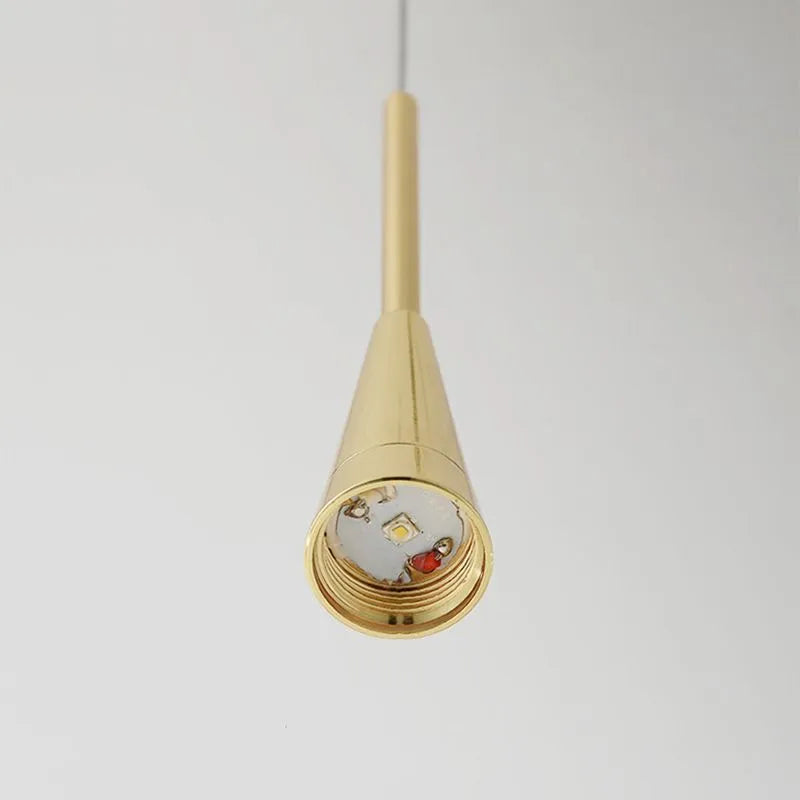 Dazzling teardrop crystal pendant light, elegant interior lighting for a modern bedroom.