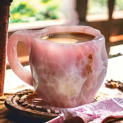 Beautiful crystal design insulated mug, a perfect unisex gift. Microwave-safe drinkware for any occasion.