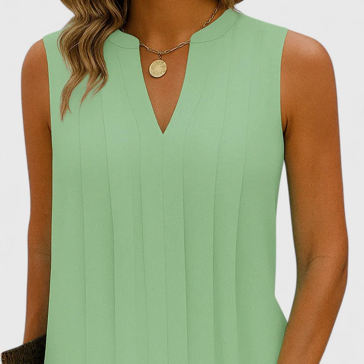 Women's V-neck summer dress, midi length, flattering silhouette, perfect for warm days.