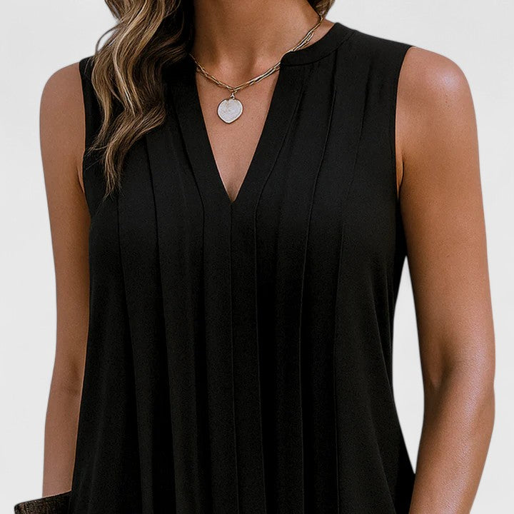 Versatile V-neck dress, comfortable & elegant, a perfect day to night option for women.