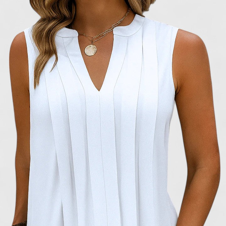 Lightweight V-neck midi dress, versatile & flattering for women's summer fashion.