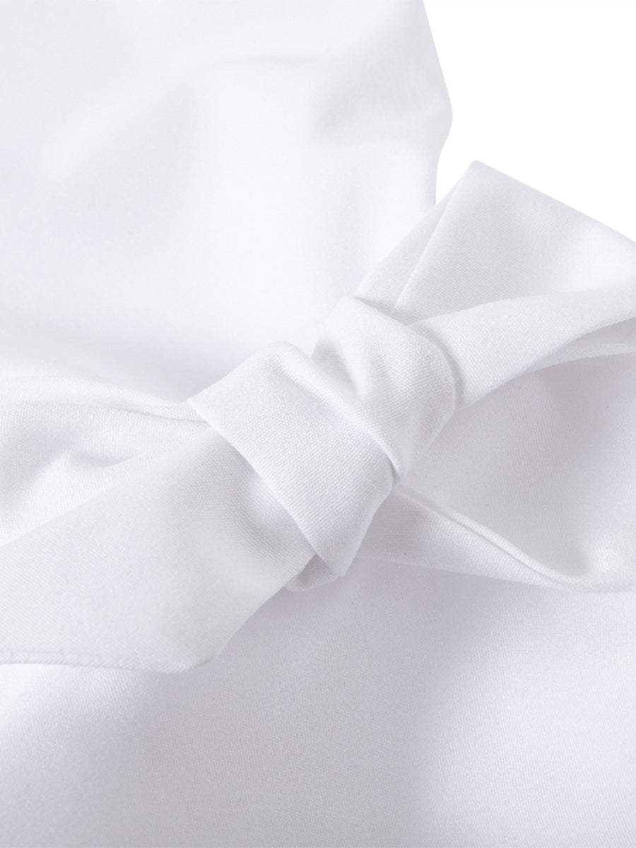 Black elegant tiered ruffle cuff button up blouse, a sophisticated women's workwear shirt with flare sleeves.