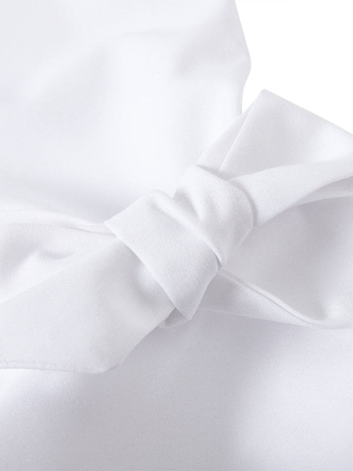 Black elegant tiered ruffle cuff button up blouse, a sophisticated women's workwear shirt with flare sleeves.