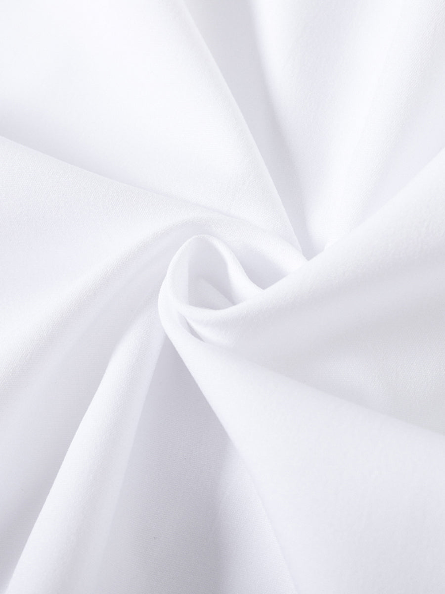 Women's elegant tiered ruffle cuff button up blouse. Stylish ruffle top with flare sleeves, ideal workwear.