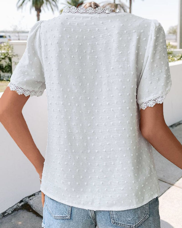 Chic V-neck summer top with a flattering silhouette for women
