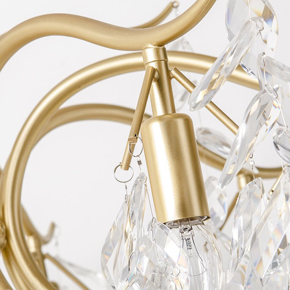 Brilliant wisteria flower crystal chandelier, elegant lighting fixture creating a glamorous glow.