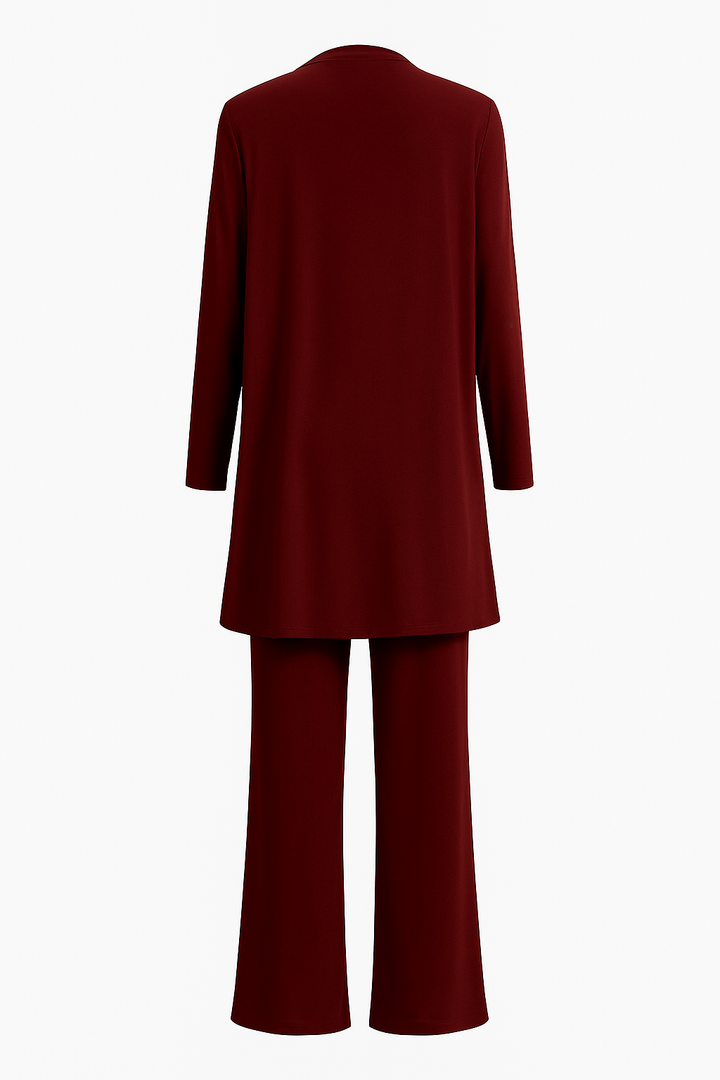 Multi-color women's elegant 3-piece set. Tailored jacket, waistcoat, & pants for versatile fashion.