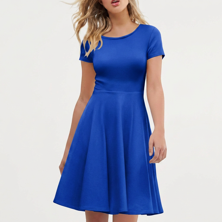 Versatile knee-length A-line dress for women, timeless and comfortable for any summer occasion.