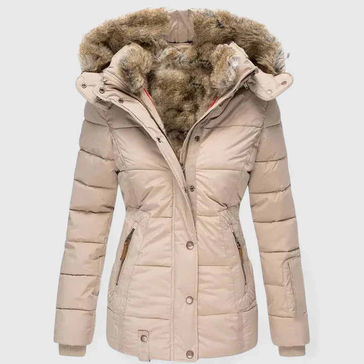 Stylish women's long sleeve coat, perfect as elegant all-season comfort outerwear. Chic & versatile.