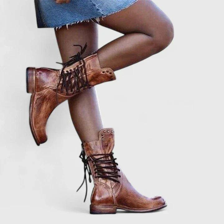Stylish women's slip-resistant comfort boots. Versatile ankle footwear for elegant winter and fall fashion.