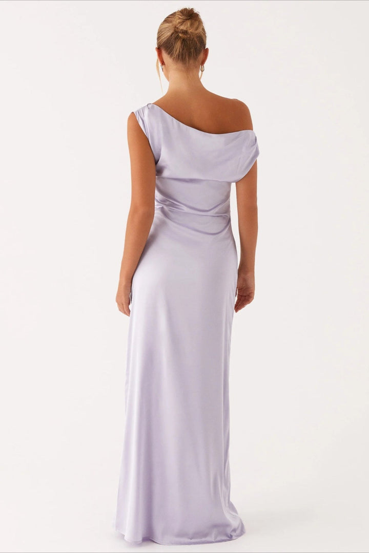High-waist sheath dress, women's solid color evening wear