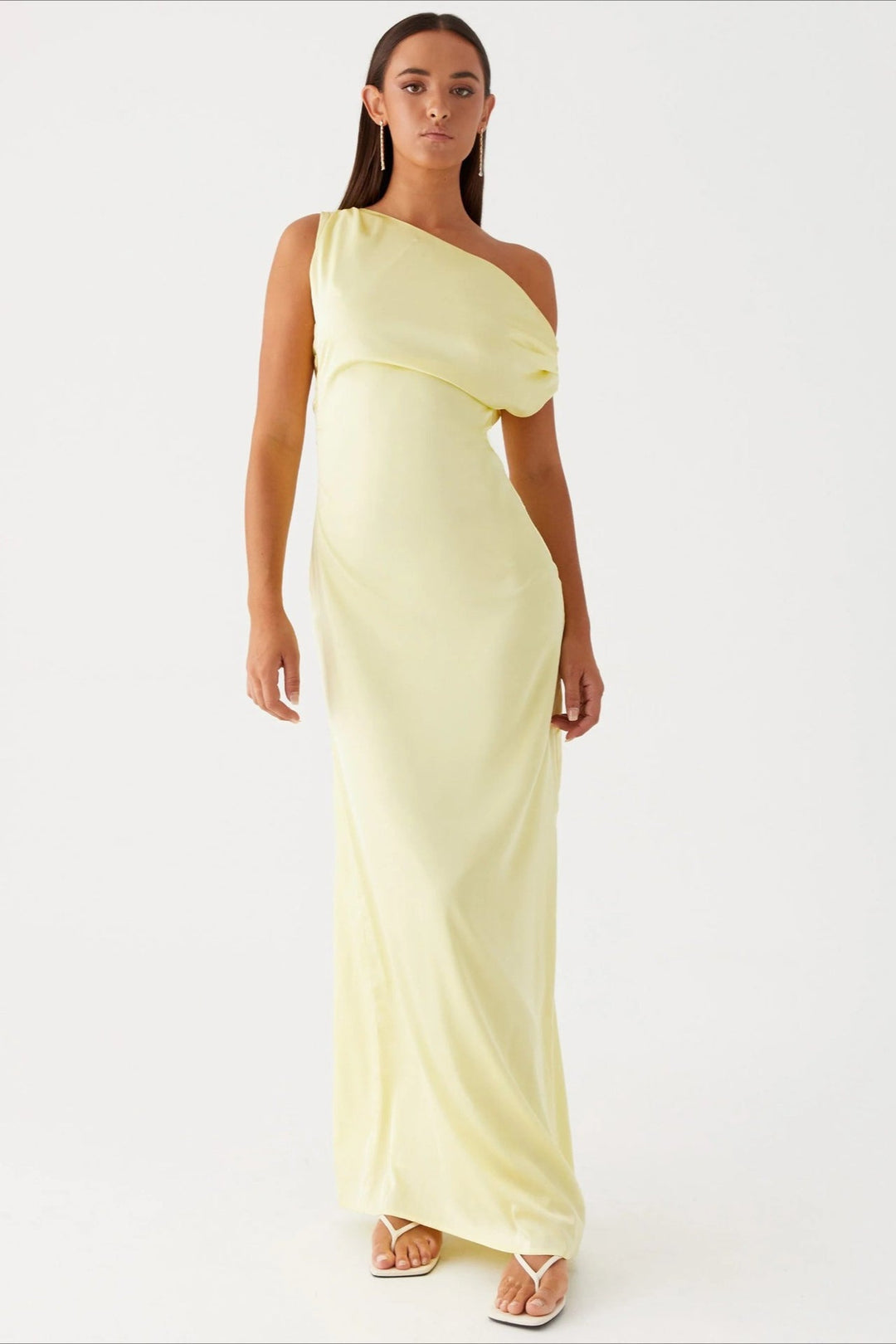 Stylish asymmetric evening gown, chic women's maxi dress design