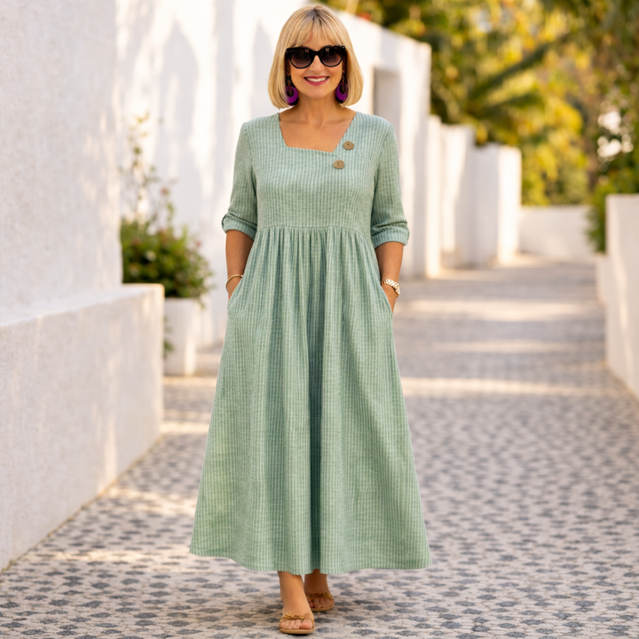 Versatile women's asymmetrical midi dress, offering an elegant and stylish look for occasions.