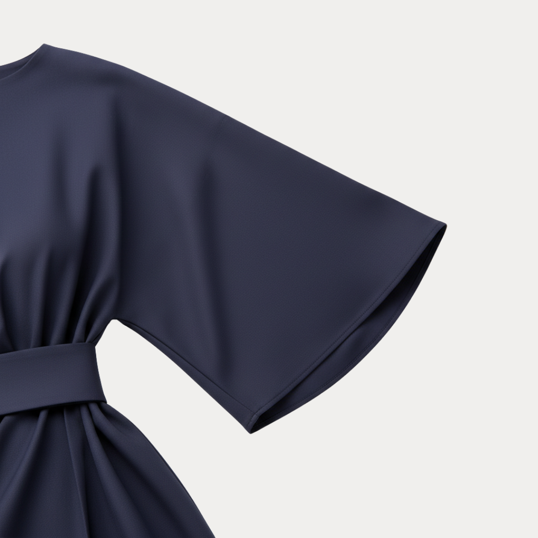 Work-appropriate belted midi dress in a professional cut