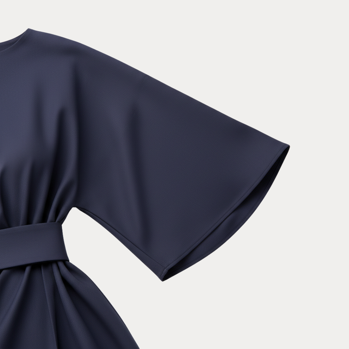 Work-appropriate belted midi dress in a professional cut