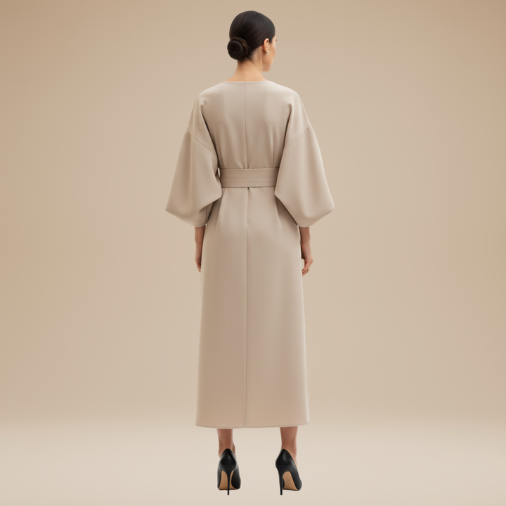 Lightweight summer midi dress with a comfortable wrap silhouette