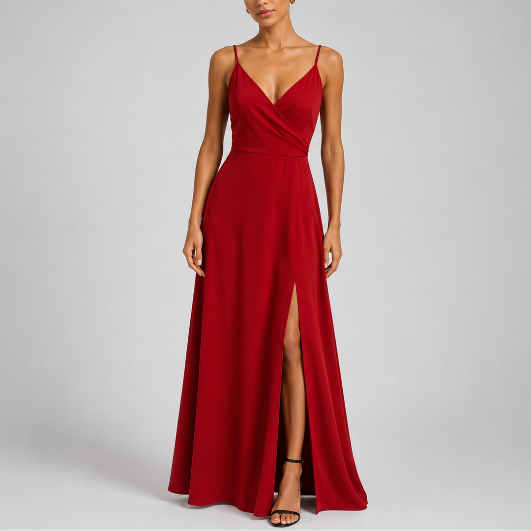 Elegant women's black maxi dress, perfect as a formal evening gown or sophisticated party dress for special occasions.