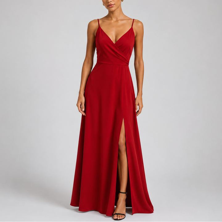 Elegant women's black maxi dress, perfect as a formal evening gown or sophisticated party dress for special occasions.
