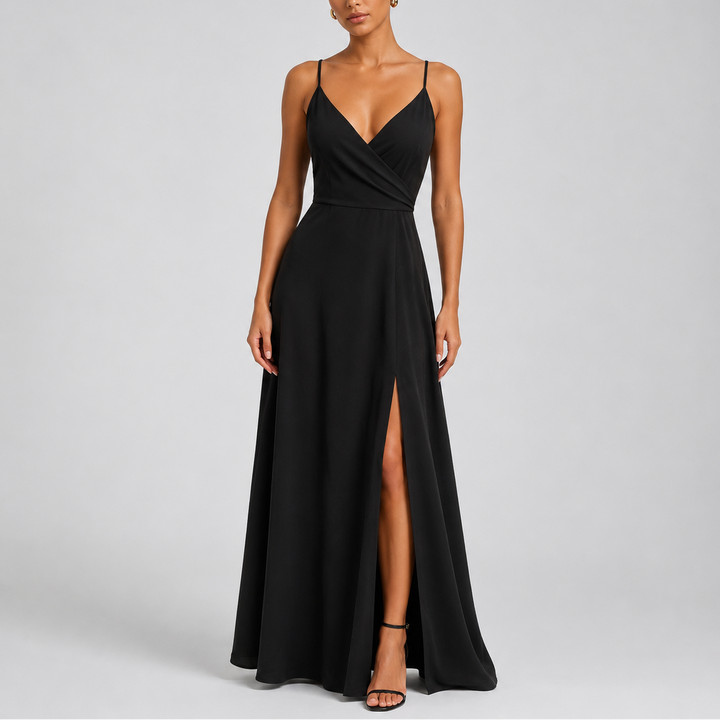 Sophisticated women's elegant maxi dress, a stunning long dress suitable for evening parties, galas, and formal events.