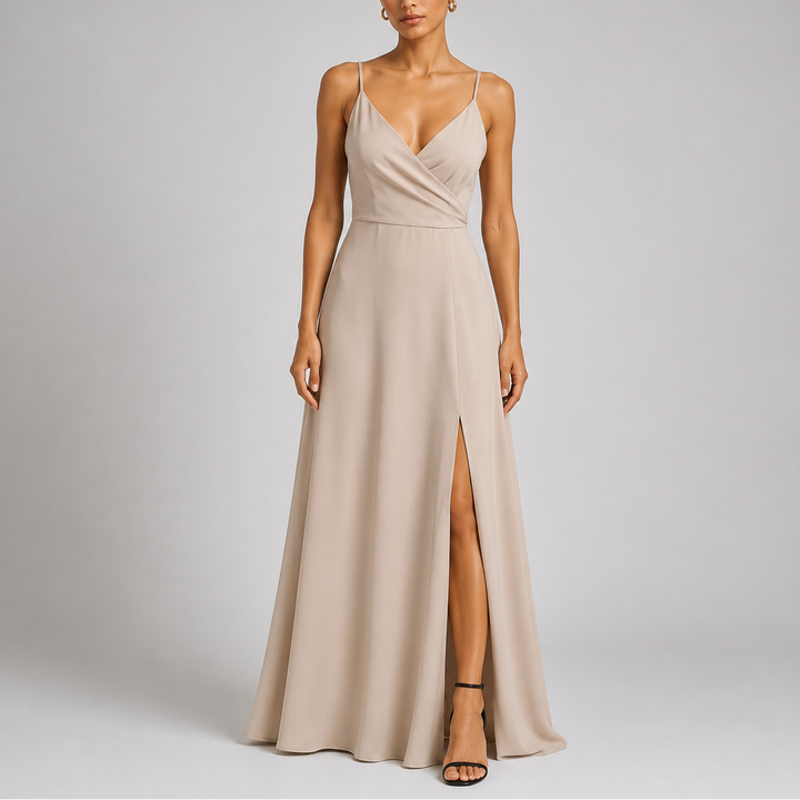 Beautiful women's formal long dress, an elegant maxi gown designed for evening occasions, parties, and special events.