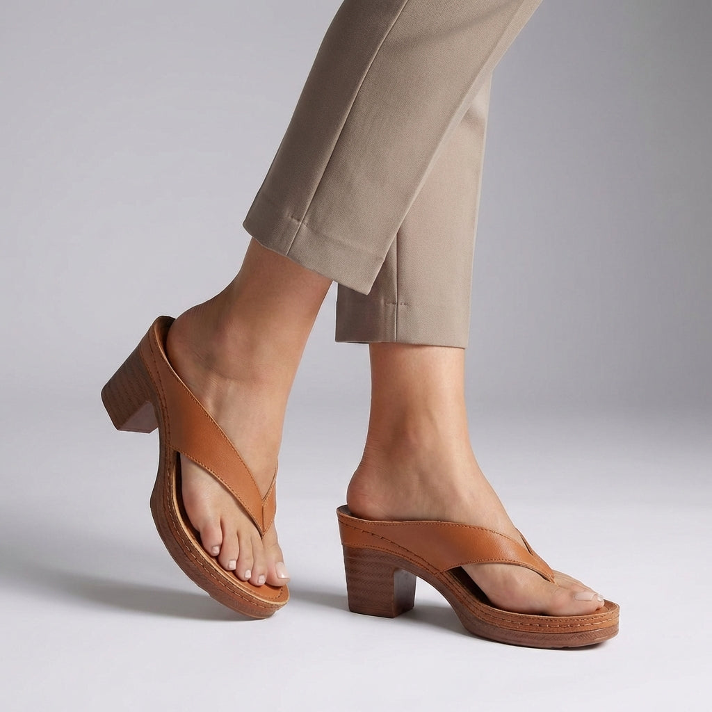 Chic platform thong sandals with a comfortable block heel