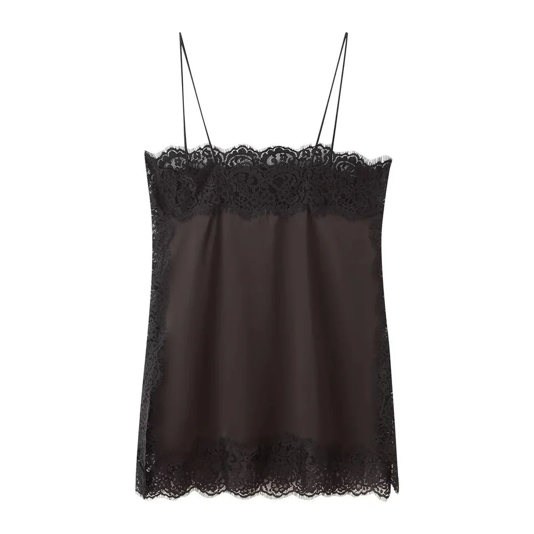 Sophisticated women's brown two-piece midi skirt and top set. Ideal for parties, evening wear, or formal occasions.