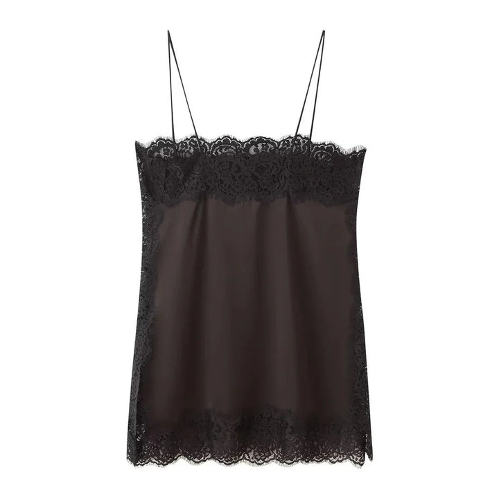 Sophisticated women's brown two-piece midi skirt and top set. Ideal for parties, evening wear, or formal occasions.