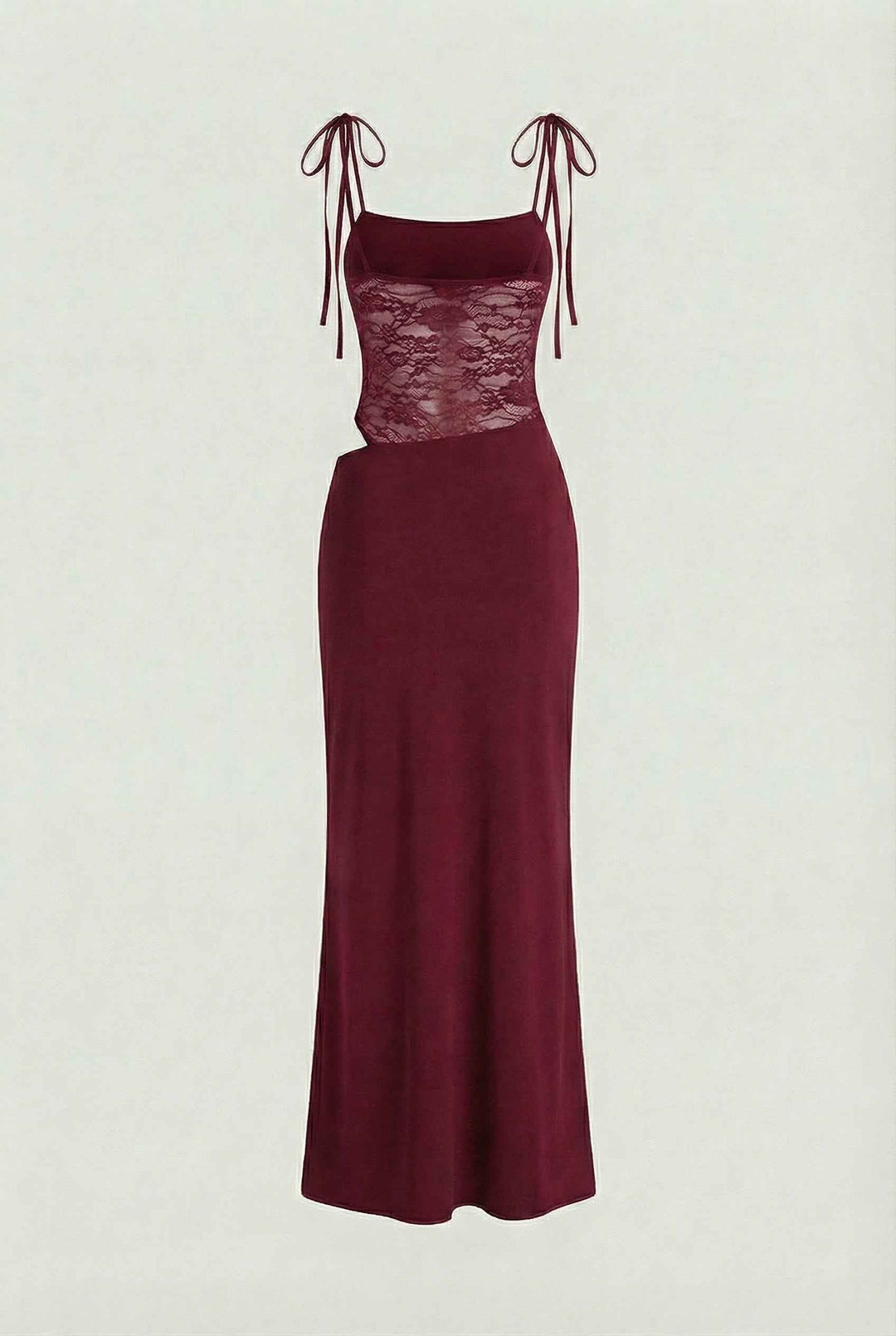 Luxurious burgundy backless maxi dress for women. An elegant formal evening gown perfect for any celebration.