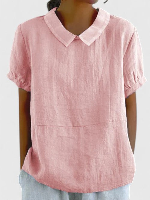 Versatile Women's Elegant Blouse, a comfortable button-down for timeless office or summer fashion.