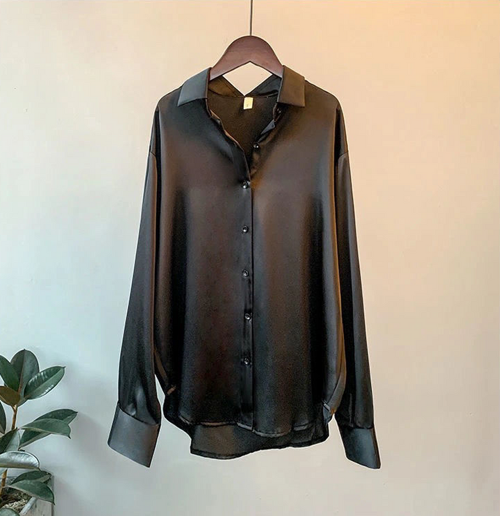 Versatile long sleeve women's top, an elegant classic fall blouse for office or smart casual.