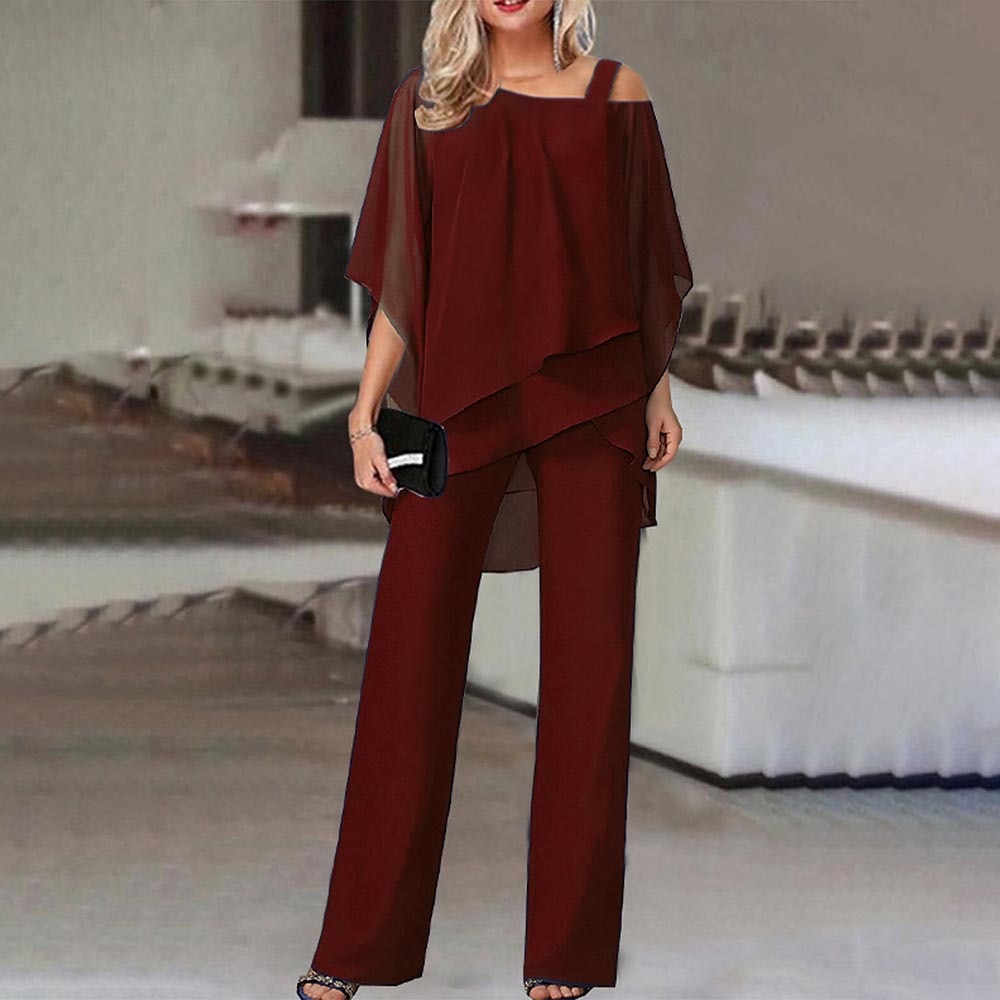 Women's elegant cold shoulder jumpsuit with a flattering, flowy design; a stylish one-piece for effortless fashion.