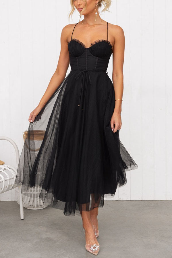 Fashionable women's corset midi dress, perfect for parties and special events.