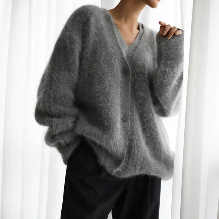Chic women's draped sweater, elegant wrap for everyday style & comfort.