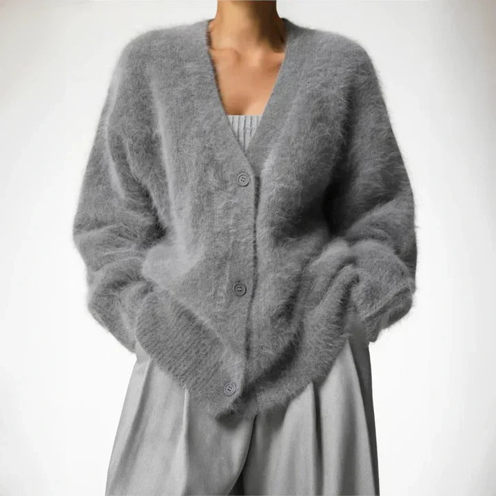Elegant women's soft wrap, comfortable draped cardigan for casual layering.