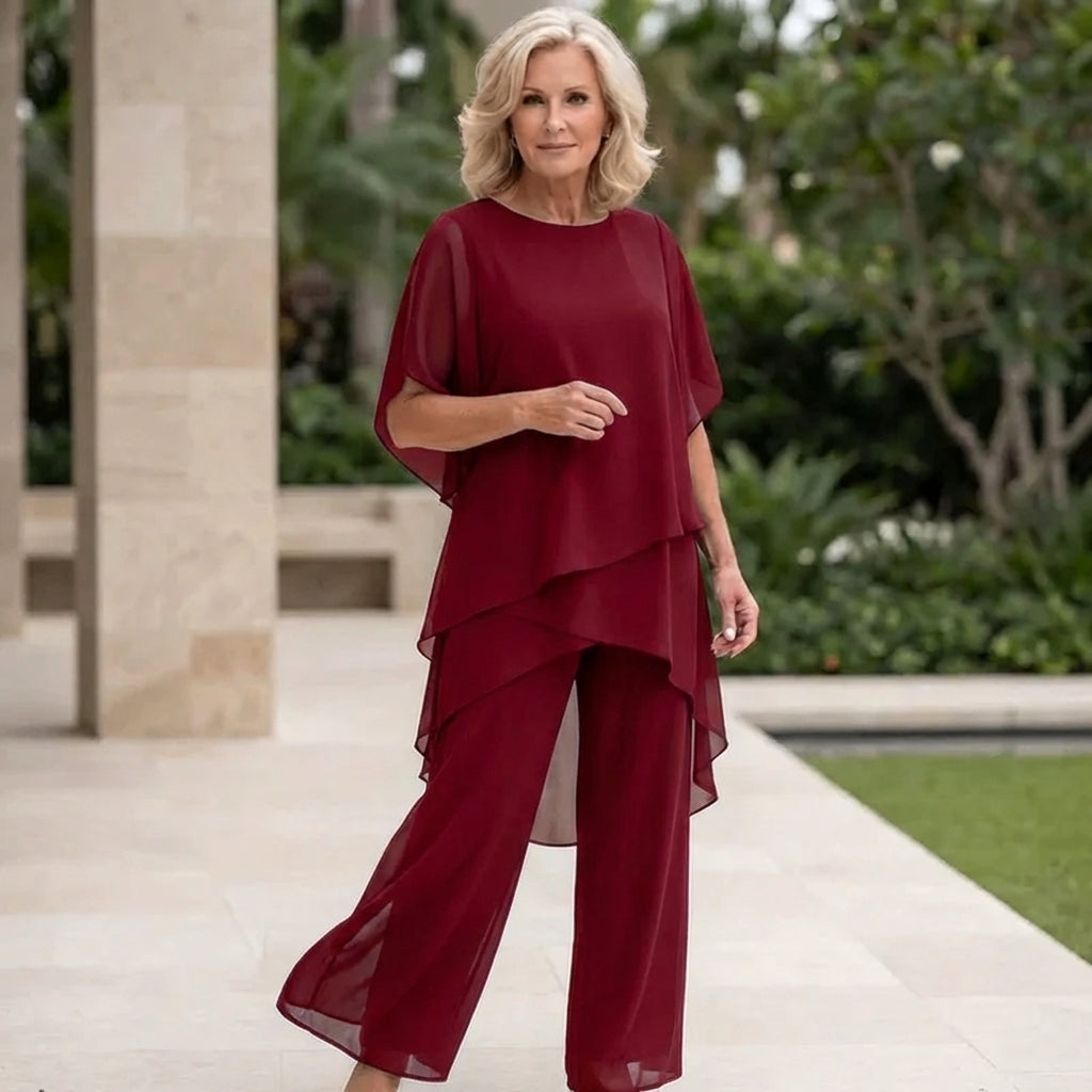 Elegant women's draped palazzo set, a perfect versatile outfit for various occasions.