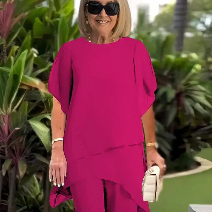 Breathable women's palazzo two-piece set, a versatile addition to spring wardrobes.