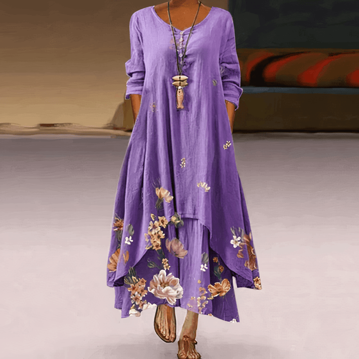 Light & elegant women's summer dress, versatile for day or evening. Flattering floral print style.