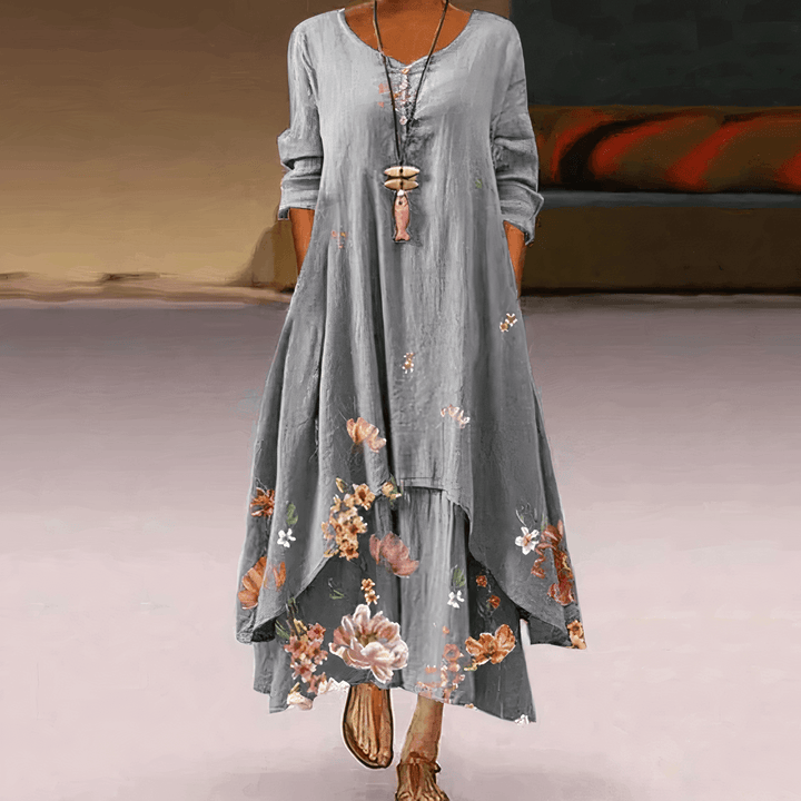 Flattering elegant women's dress, versatile for various occasions. Chic design for spring & summer wear.