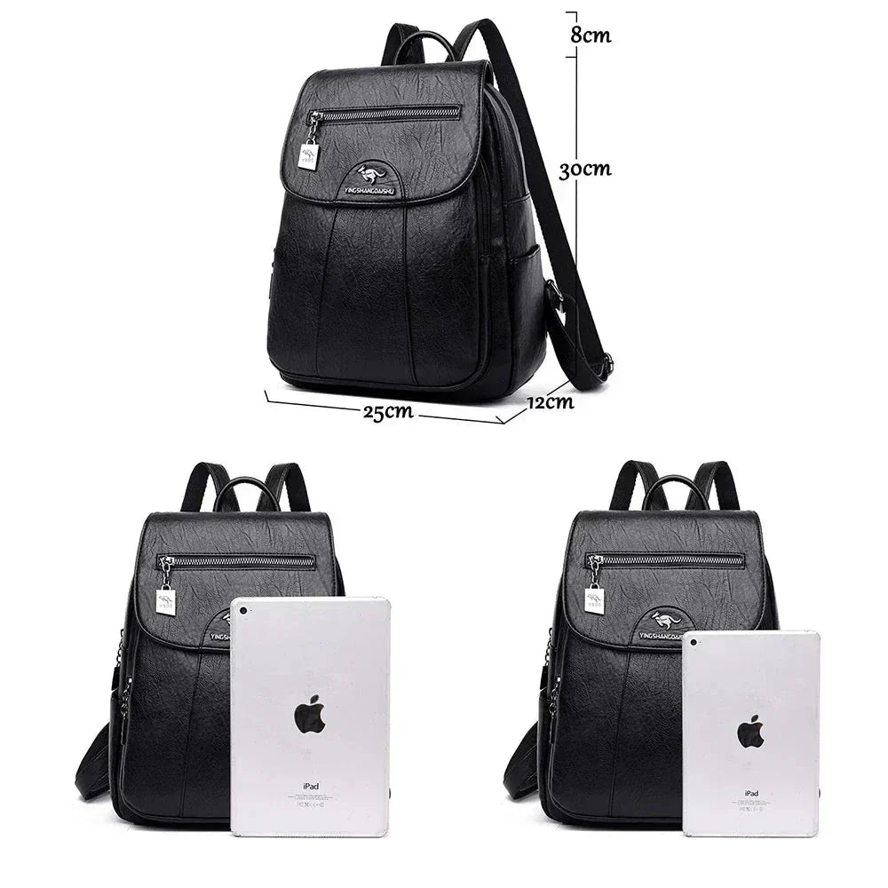 Spacious women's travel backpack. Elegant and chic for daily use, fits essentials. Fashionable and durable rucksack.