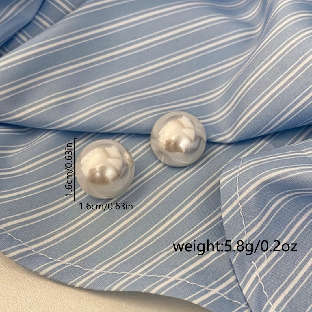 Stylish women's pearl stud earrings, perfect statement jewelry for any outfit. Elegant, classic & hypoallergenic.