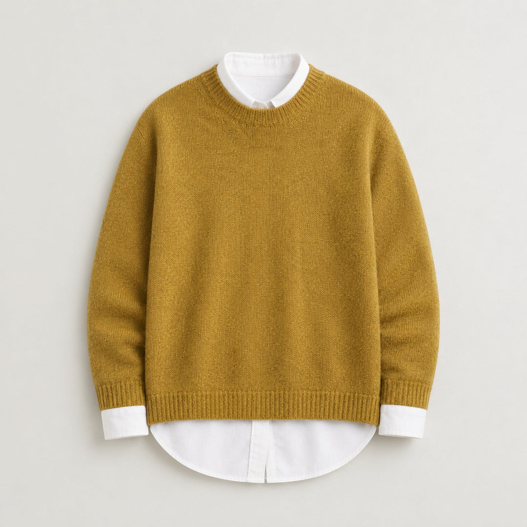 Essential women's long sleeve elegant fine knit pullover sweater. Comfortable and stylish for all season wear.