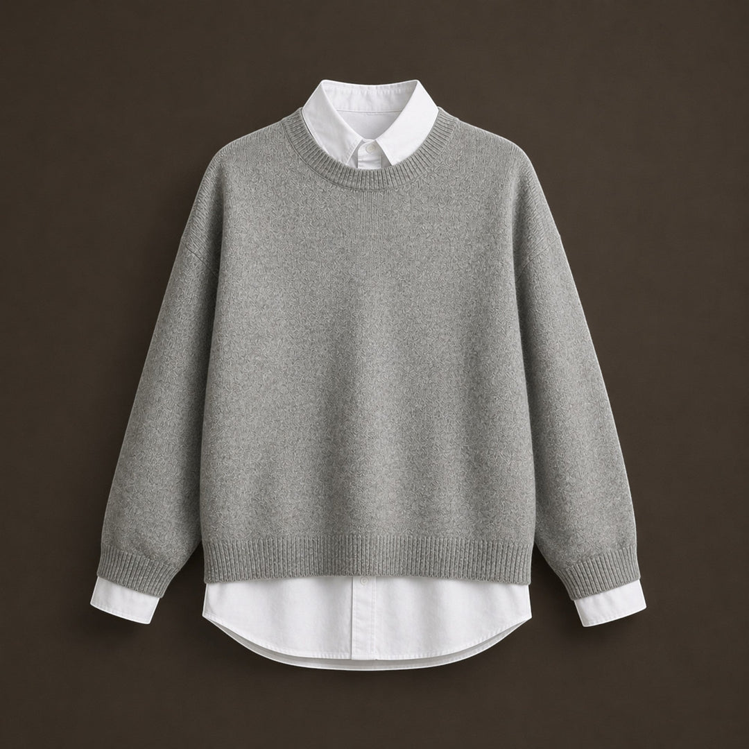 Chic women's fine knit pullover sweater. Adaptable and comfortable, it's an elegant choice for any season.