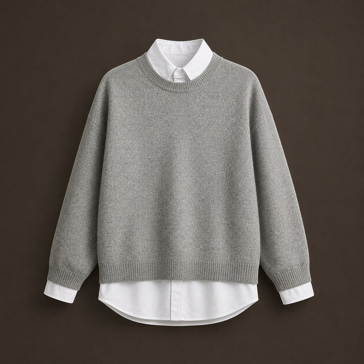 Chic women's fine knit pullover sweater. Adaptable and comfortable, it's an elegant choice for any season.