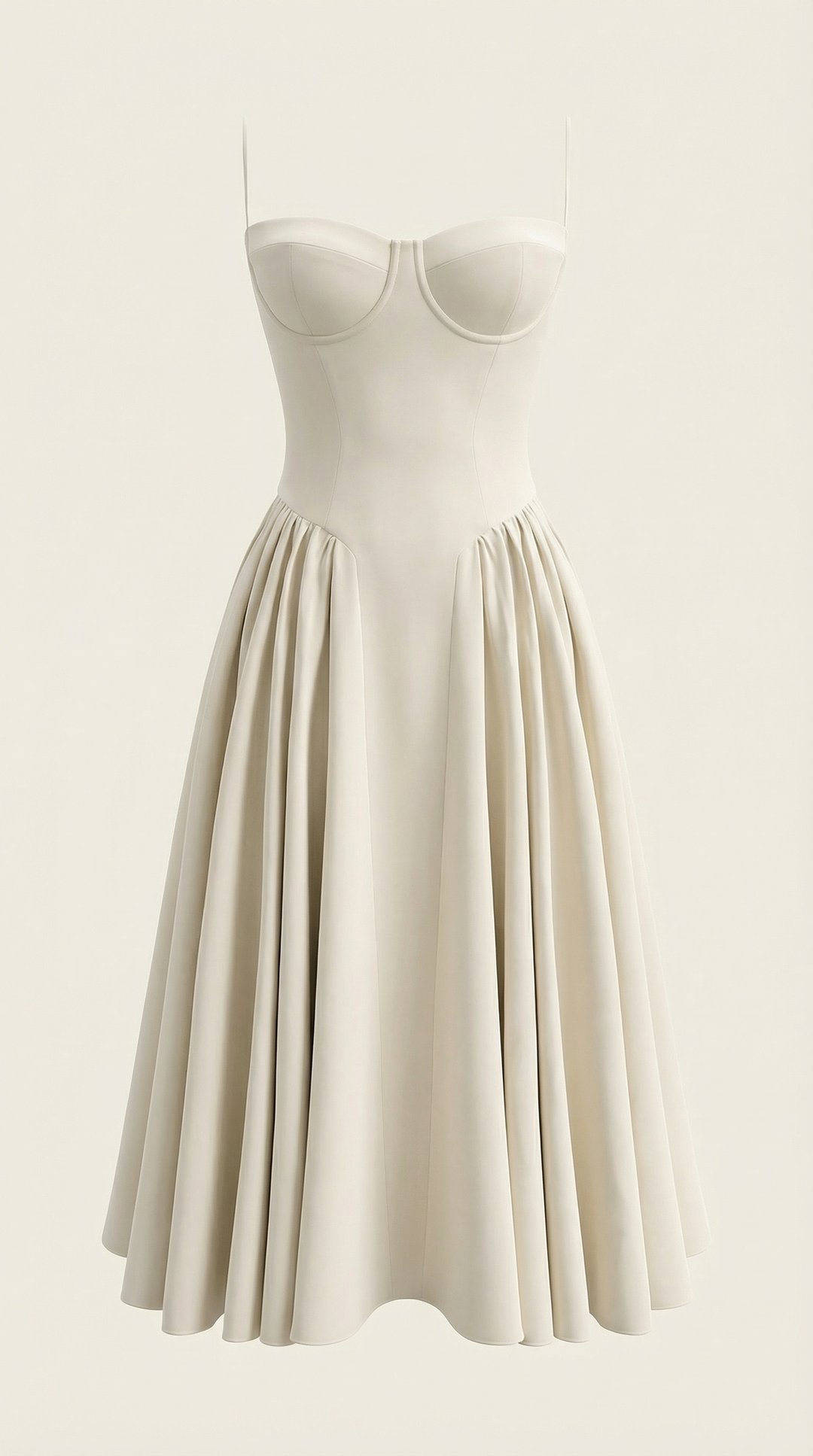 Women's spring floral midi dress, a charming corset style with a flattering sweetheart neckline.