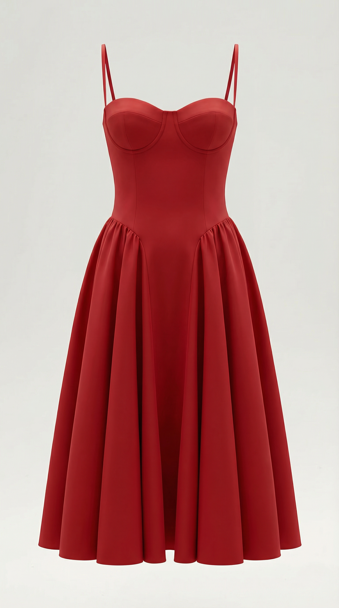 Women's romantic floral midi dress, perfect for weddings, featuring a corset & sweetheart neckline.