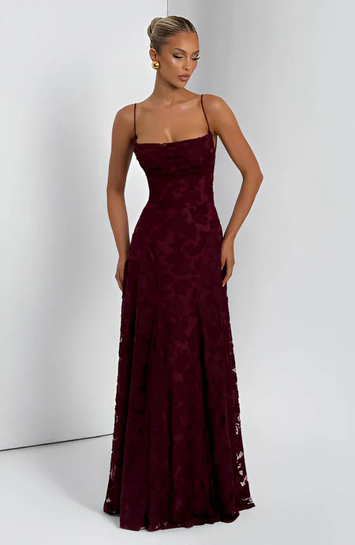 Beautiful floral maxi dress for women, featuring spaghetti straps & an elegant flow.